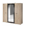 Dressing Roby, san remo + negru, 200 x 196 x 58 cm