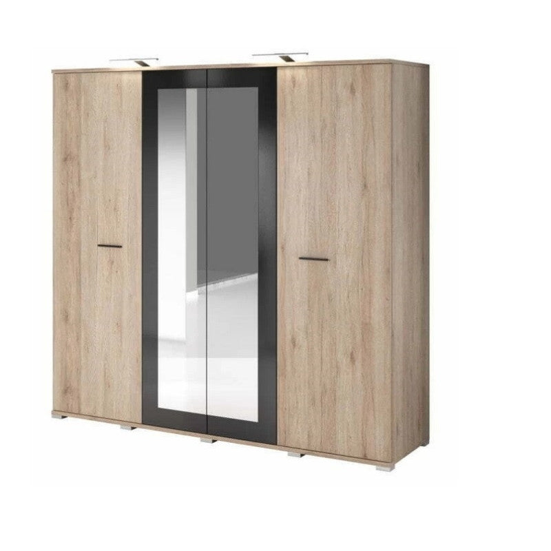 Dressing Roby, san remo + negru, 200 x 196 x 58 cm