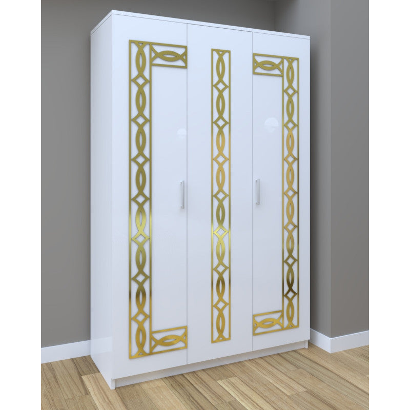 Dressing Star Daria Gold 123 cm alb cu usi albe fara oglinda