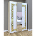 Dressing Star Daria Gold 123 cm sonoma cu usi albe cu oglinda