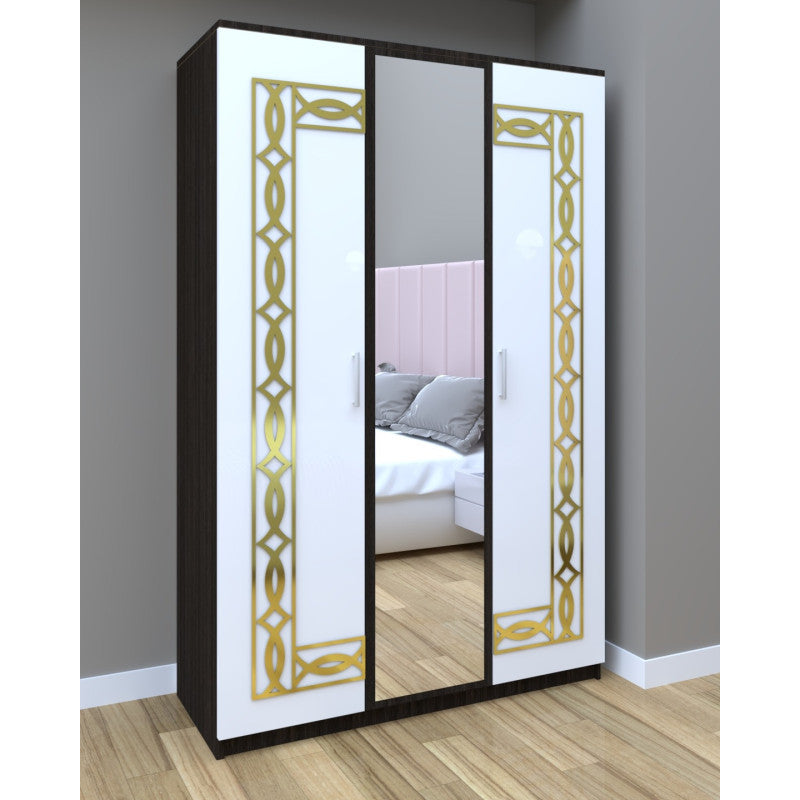 Dressing Star Daria Gold 123 cm wenge cu usi albe cu oglinda