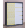 Dressing Stefan Cod140 Gri cu usi glisante Albe 150 cm x 200 cm