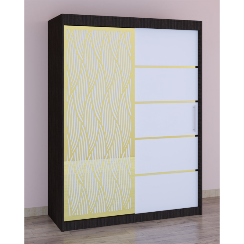 Dressing Stefan Cod140 Wenge cu usi glisante Albe 200 cm x 200 cm