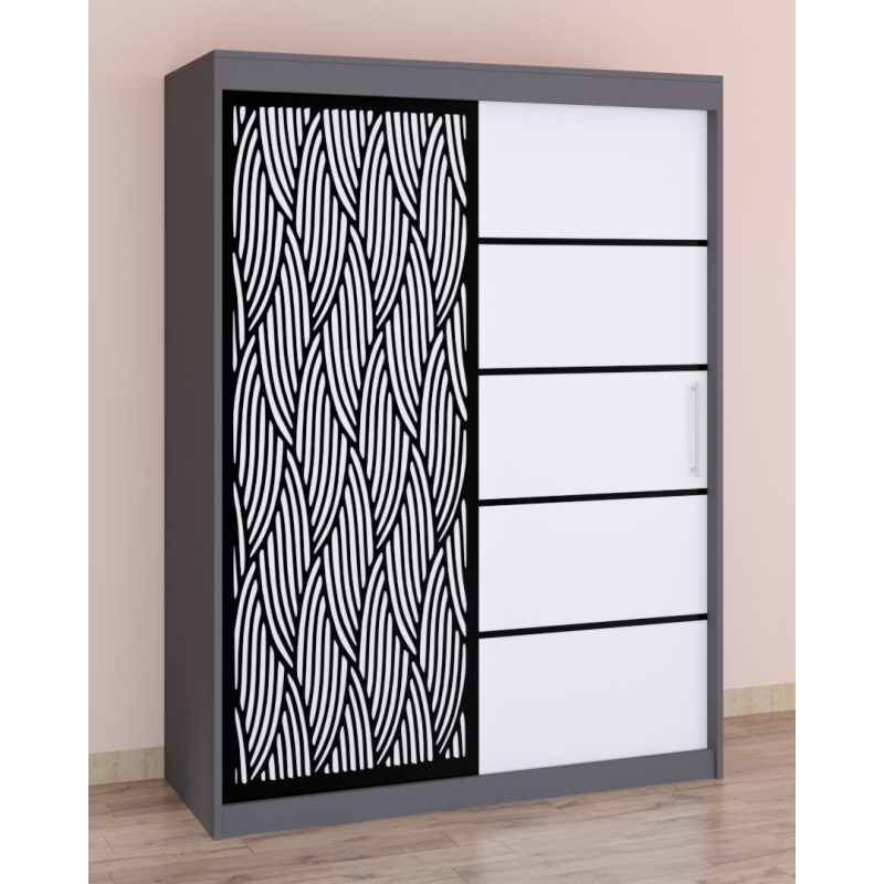 Dressing Stefan Cod141 Gri cu usi glisante Albe 200 cm x 200 cm
