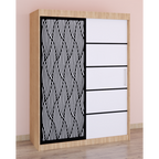 Dressing Stefan Cod141 Sonoma cu usi glisante Albe 150 cm x 200 cm