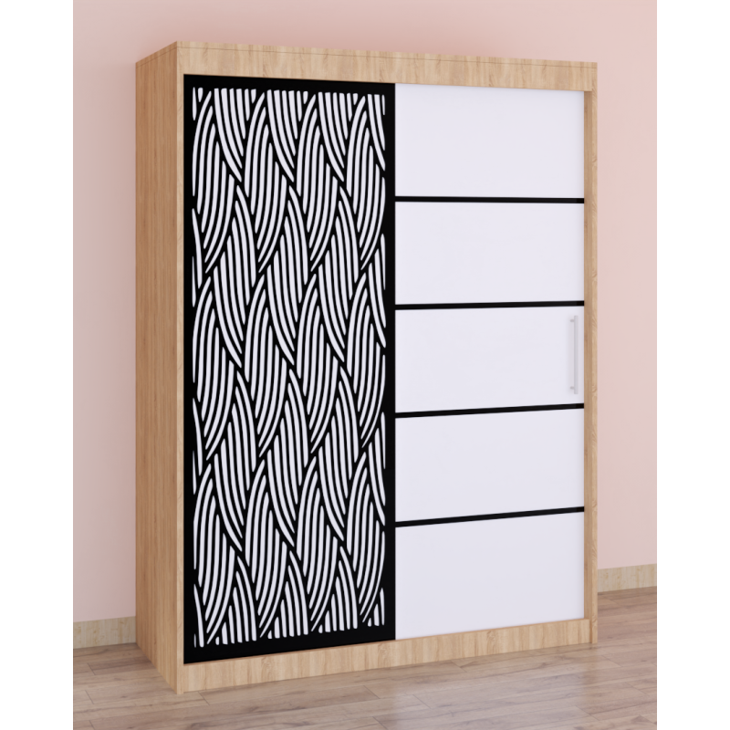 Dressing Stefan Cod141 Sonoma cu usi glisante Albe 200 cm x 200 cm
