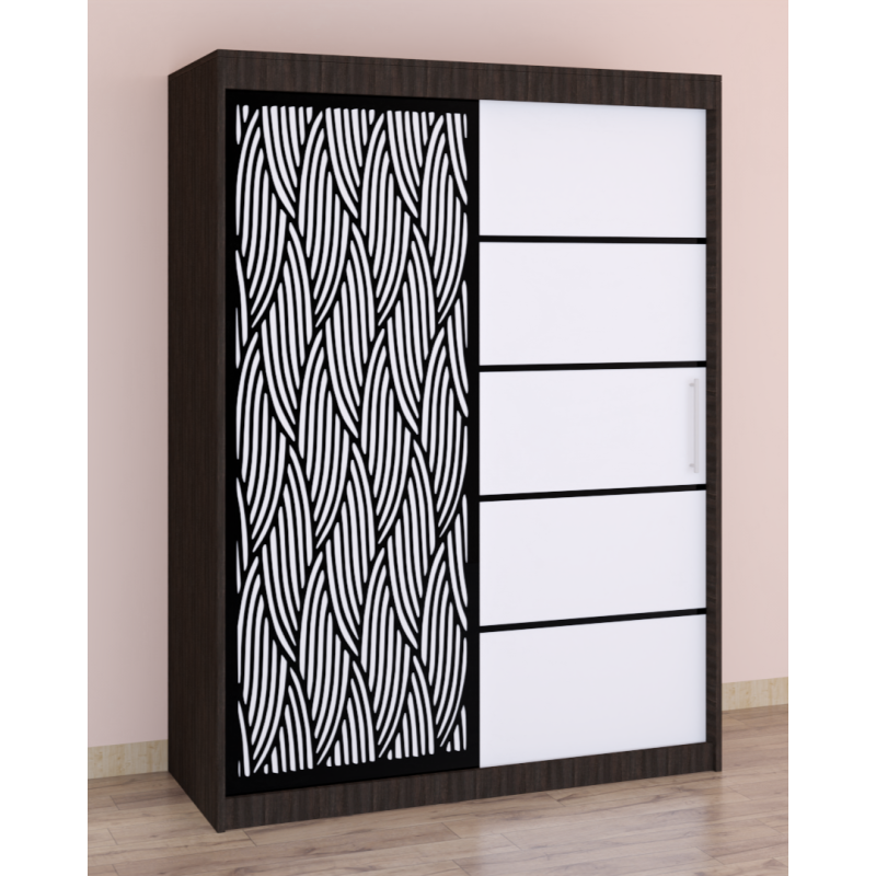 Dressing Stefan Cod141 Wenge cu usi glisante Albe 200 cm x 200 cm