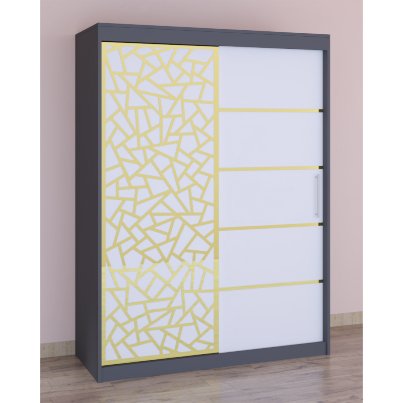 Dressing Stefan Cod146 Gri cu usi glisante Albe 200 cm x 200 cm