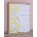 Dressing Stefan Cod146 Sonoma cu usi glisante Albe 150 cm x 200 cm