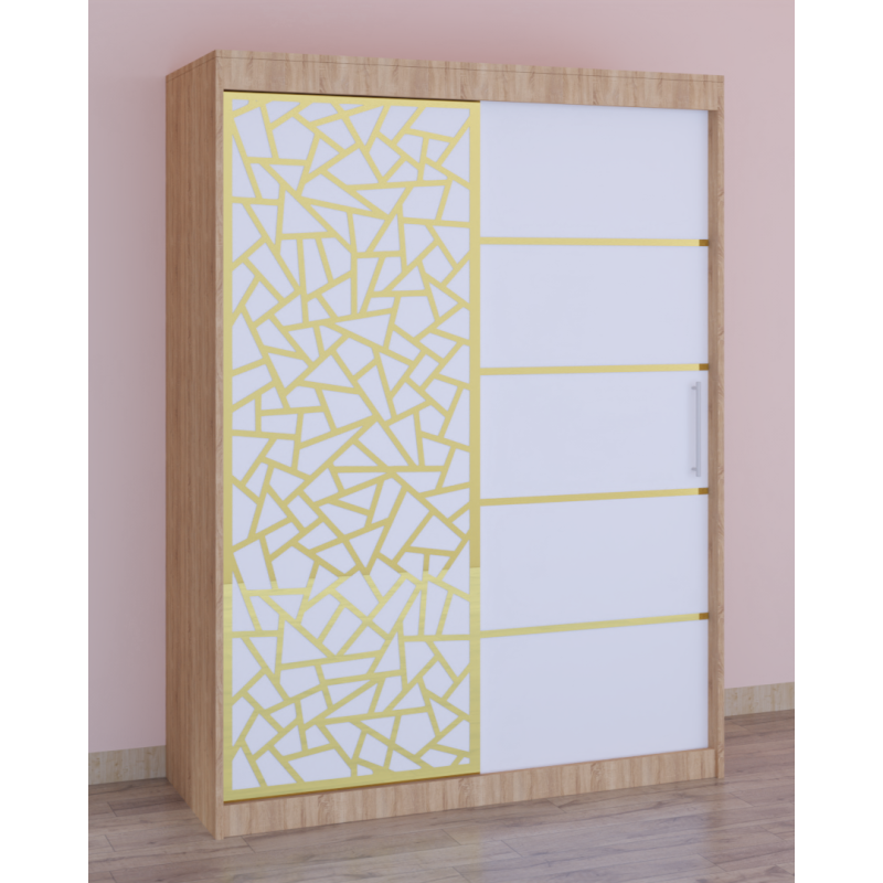 Dressing Stefan Cod146 Sonoma cu usi glisante Albe 200 cm x 200 cm