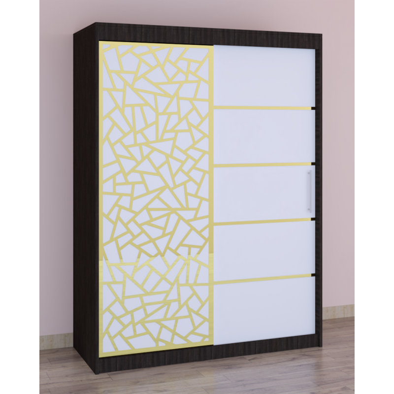 Dressing Stefan Cod146 Wenge cu usi glisante Albe 200 cm x 200 cm