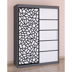 Dressing Stefan Cod147 Gri cu usi glisante Albe 200 cm x 200 cm