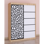 Dressing Stefan Cod147 Sonoma cu usi glisante Albe 150 cm x 200 cm