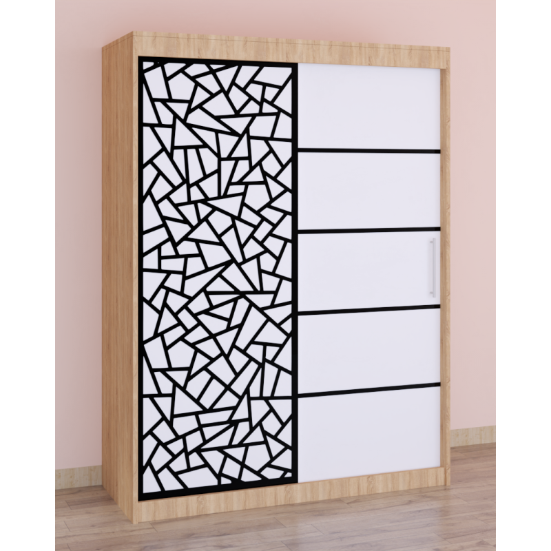Dressing Stefan Cod147 Sonoma cu usi glisante Albe 200 cm x 200 cm