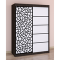 Dressing Stefan Cod147 Wenge cu usi glisante Albe 150 cm x 200 cm
