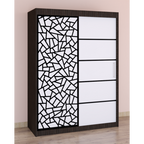 Dressing Stefan Cod147 Wenge cu usi glisante Albe 150 cm x 200 cm