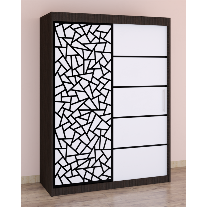 Dressing Stefan Cod147 Wenge cu usi glisante Albe 200 cm x 200 cm