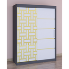 Dressing Stefan Cod163 Gri cu usi glisante Albe 200 cm x 200 cm