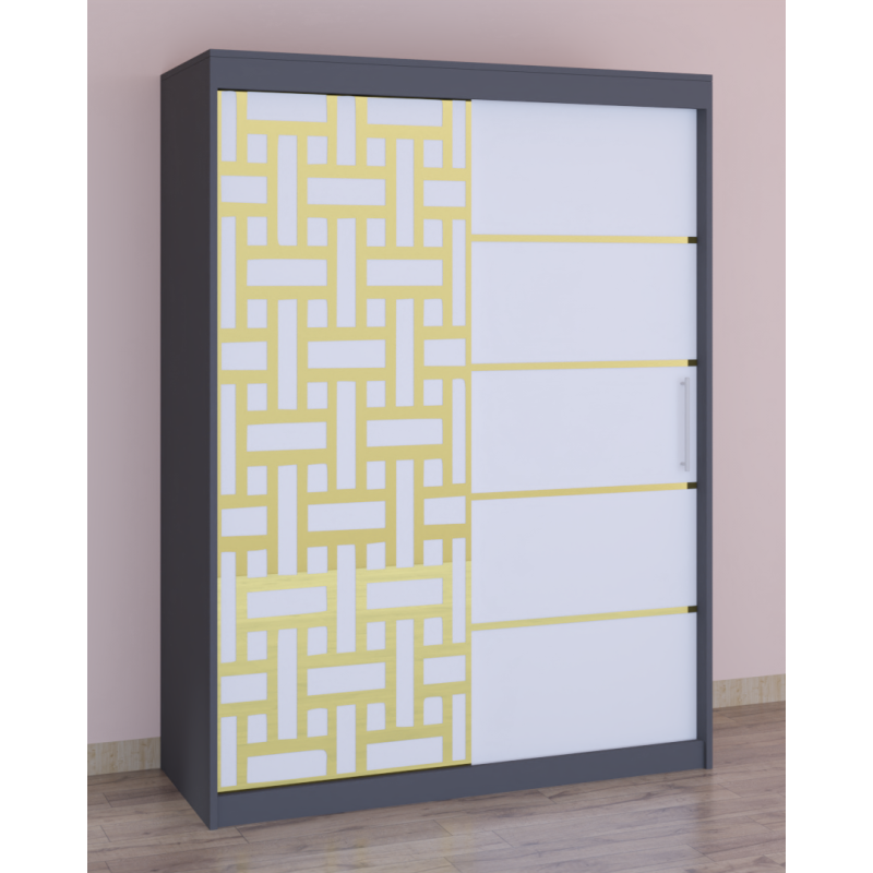 Dressing Stefan Cod163 Gri cu usi glisante Albe 200 cm x 200 cm