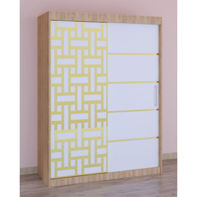Dressing Stefan Cod163 Sonoma cu usi glisante Albe 200 cm x 200 cm
