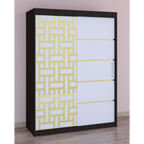 Dressing Stefan Cod163 Wenge cu usi glisante Albe 150 cm x 200 cm