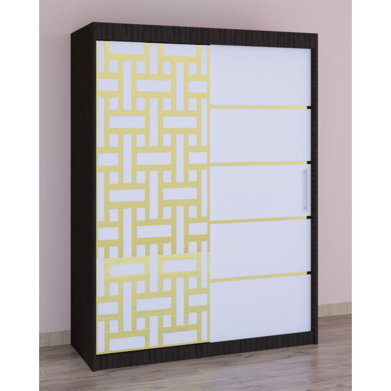 Dressing Stefan Cod163 Wenge cu usi glisante Albe 200 cm x 200 cm