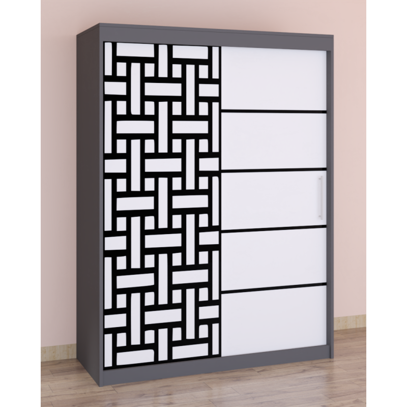 Dressing Stefan Cod164 Gri cu usi glisante Albe 200 cm x 200 cm
