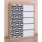 Dressing Stefan Cod164 Sonoma cu usi glisante Albe 150 cm x 200 cm