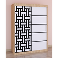 Dressing Stefan Cod164 Sonoma cu usi glisante Albe 200 cm x 200 cm