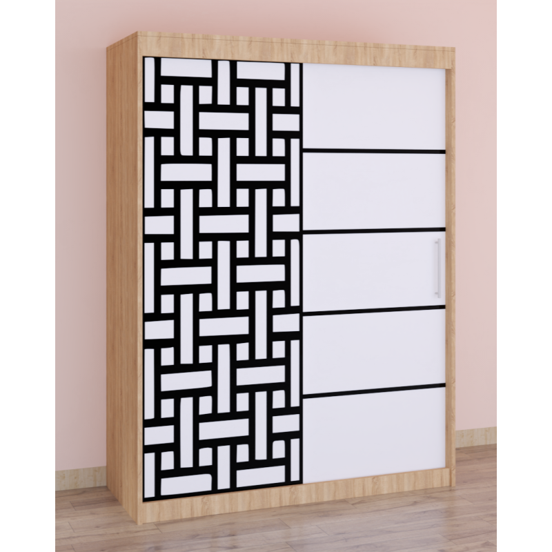 Dressing Stefan Cod164 Sonoma cu usi glisante Albe 200 cm x 200 cm