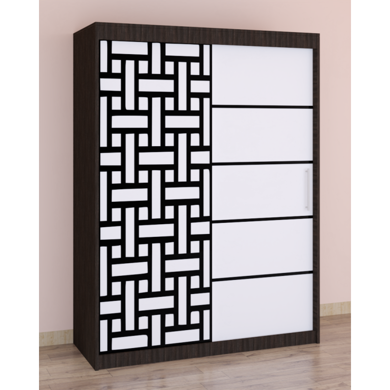 Dressing Stefan Cod164 Wenge cu usi glisante Albe 200 cm x 200 cm