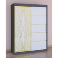 Dressing Stefan Cod170 Gri cu usi glisante Albe 200 cm x 200 cm