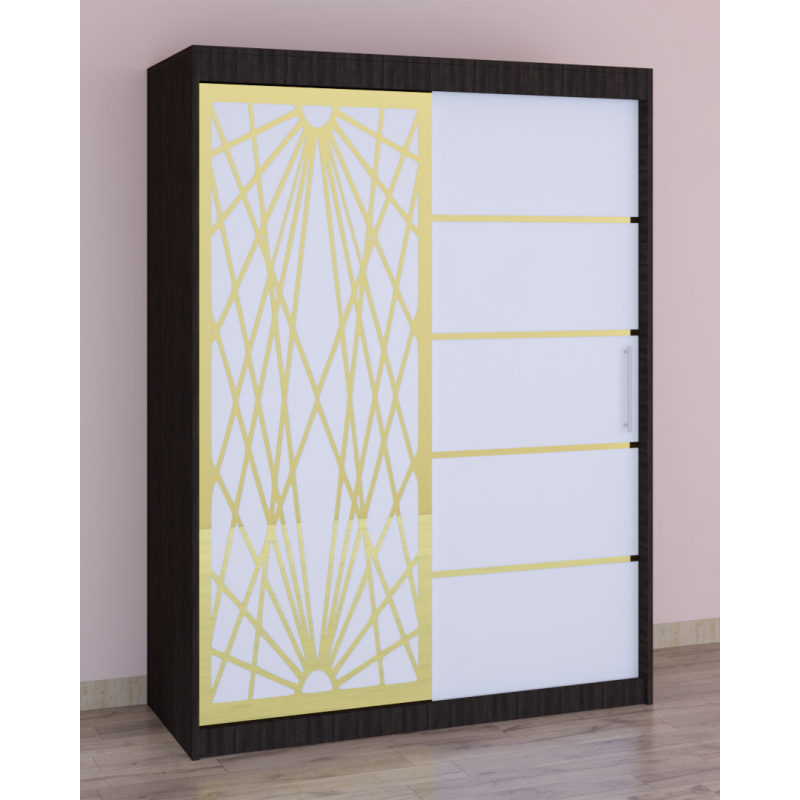 Dressing Stefan Cod170 Wenge cu usi glisante Albe 200 cm x 200 cm