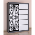 Dressing Stefan Cod171 Gri cu usi glisante Albe 150 cm x 200 cm