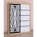 Dressing Stefan Cod171 Sonoma cu usi glisante Albe 200 cm x 200 cm