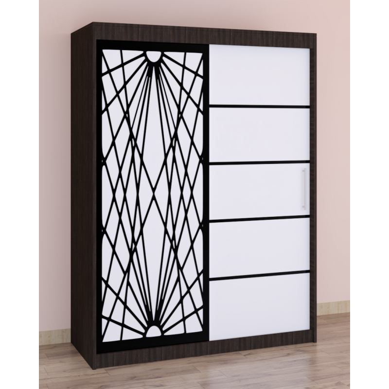Dressing Stefan Cod171 Wenge cu usi glisante Albe 200 cm x 200 cm