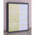 Dressing Stefan Cod175 Gri cu usi glisante Albe 200 cm x 200 cm