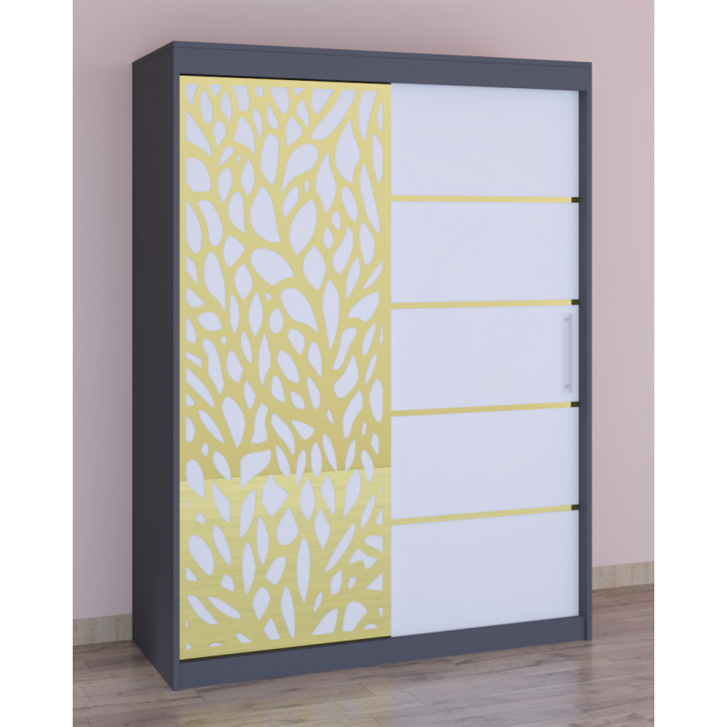 Dressing Stefan Cod175 Gri cu usi glisante Albe 200 cm x 200 cm