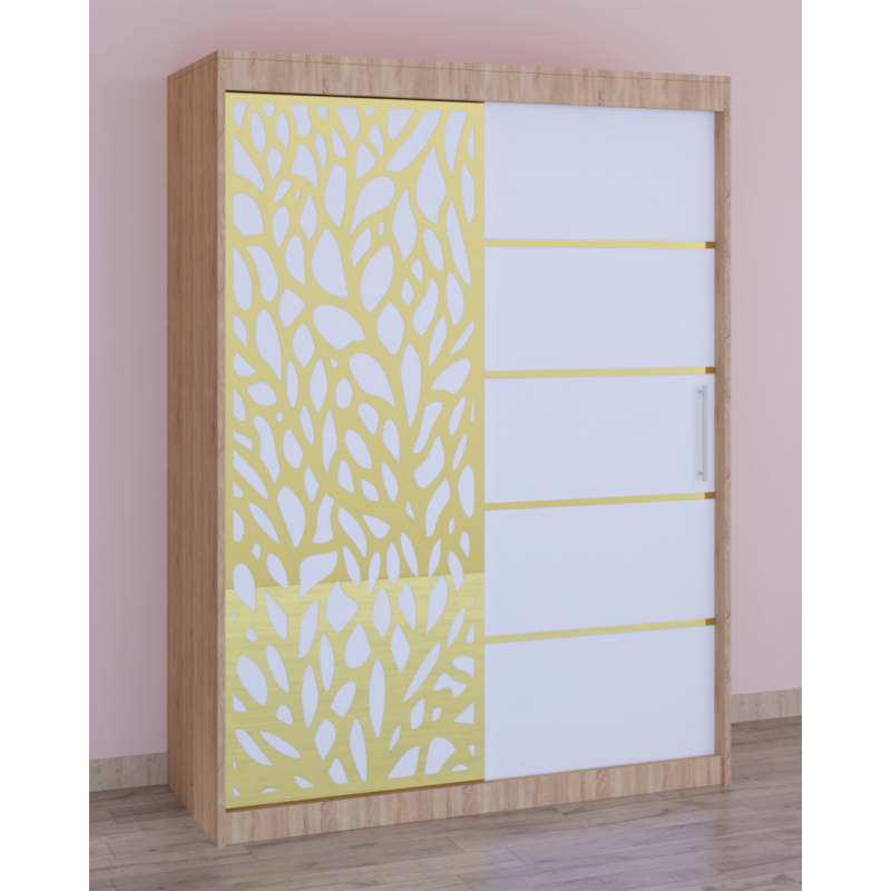 Dressing Stefan Cod175 Sonoma cu usi glisante Albe 200 cm x 200 cm
