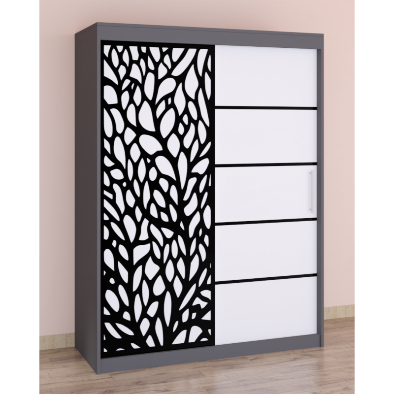 Dressing Stefan Cod176 Gri cu usi glisante Albe 200 cm x 200 cm