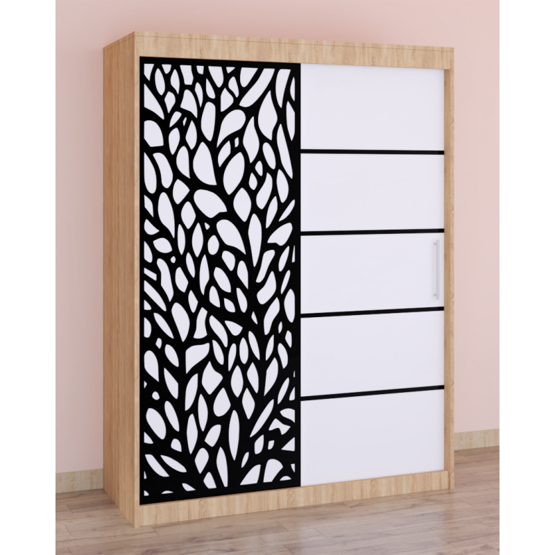 Dressing Stefan Cod176 Sonoma cu usi glisante Albe 200 cm x 200 cm