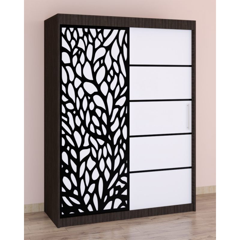 Dressing Stefan Cod176 Wenghe cu usi glisante Albe 150 cm x 200 cm