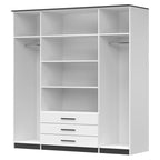 Dressing Szantal 4D, alb/negru, 200 x 210 x 64 cm