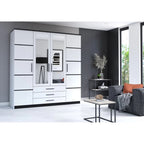 Dressing Szantal 4D, alb/negru, 200 x 210 x 64 cm