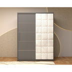 Dressing Tapitat Regal Gri cu usa tapitata Alba 150x200 cm