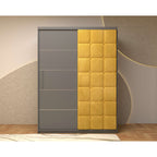 Dressing Tapitat Regal Gri cu usa tapitata Galben 150x200 cm