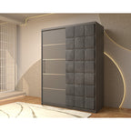 Dressing Tapitat Regal Gri cu usa tapitata Gri 150x200 cm