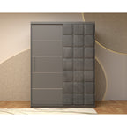 Dressing Tapitat Regal Gri cu usa tapitata Gri 150x200 cm
