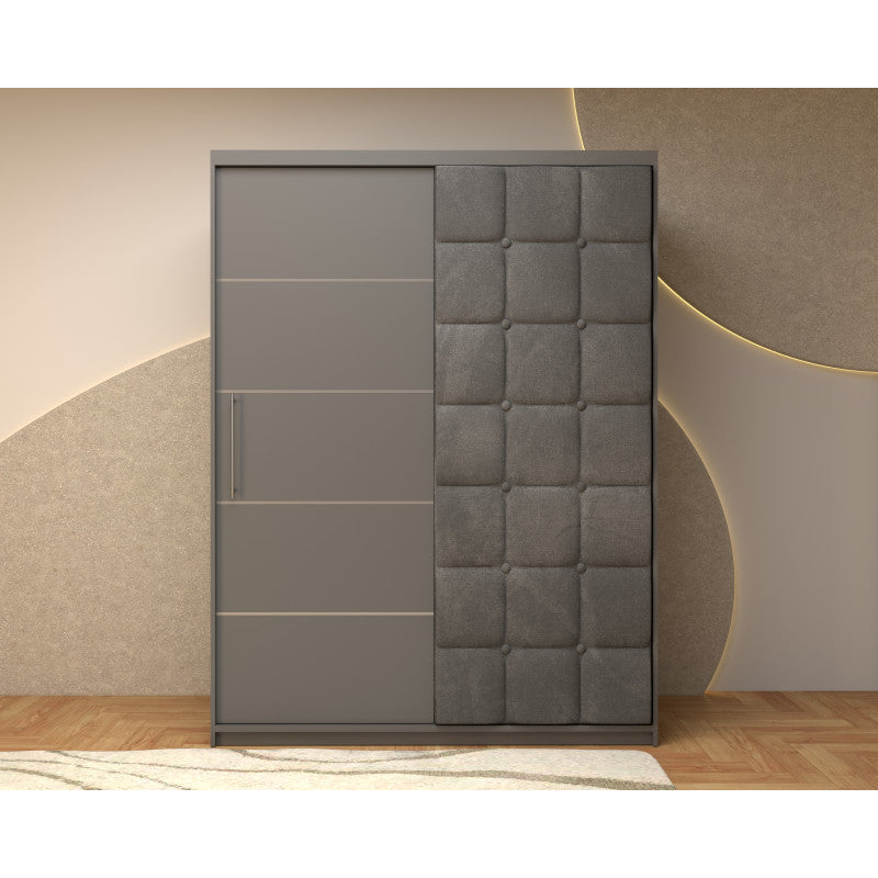 Dressing Tapitat Regal Gri cu usa tapitata Gri 150x200 cm
