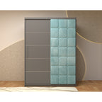 Dressing Tapitat Regal Gri cu usa tapitata Lemon 150x200 cm